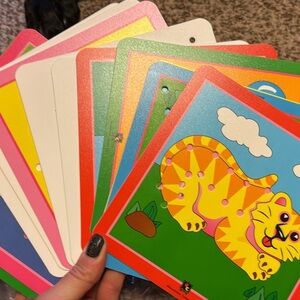 Colorful Animal Lacing Card Set
